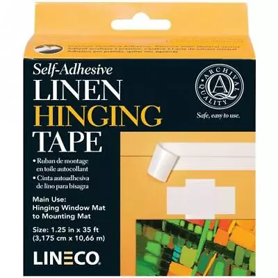 Lineco Self Adhesive Linen Hinging Tape 1.25 In. X 35 Ft. White Linen Tape • £28.90