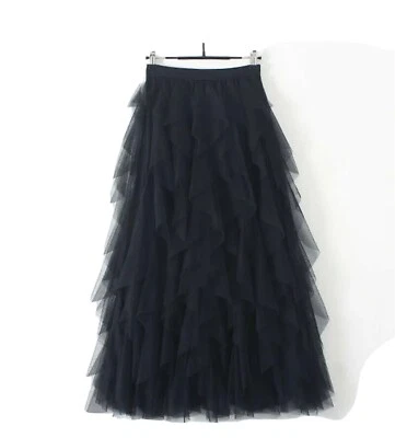 £13 • Buy Women High Waist Mesh Tutu Maxi SKIRTS Sheer Net Tulle Pleated A Line Long Dress
