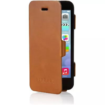 Pipetto Skinny Folio Leather Wallet Case For IPhone 5/5S Access To All Ports Tan • £2.99