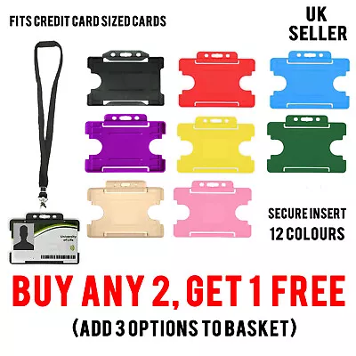 Id Badge Card Holder School Work Pass Visitor Metal Clip Lanyard Neck Strap Lot • £1.99