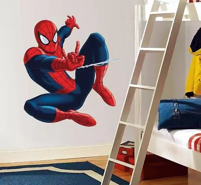 SPIDER MAN WEB ATTACK Decal Removable WALL STICKER Home Decor Art Marvel Comics • £13.18