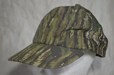 Vintage 90's Camo Hunting Baseball Cap Hat Mesh Back SnapBack Made In USA • $15.21