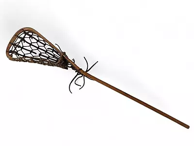 Vintage Patterson Lacrosse Stick 40  Indian Hand Carved Wooden Tuscarora 1980s • $175