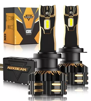 AUXBEAM GX H7 LED Headlight Bulbs Kit High Beam Super Bright 120W 25000LM 6500K • $87.59
