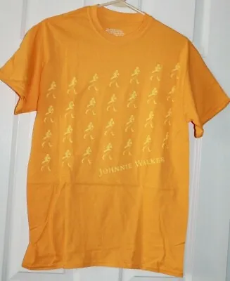 New Johnnie Walker Scotch Whisky Cotton Tshirt Yellow Promo Advertising Merch • $18.53