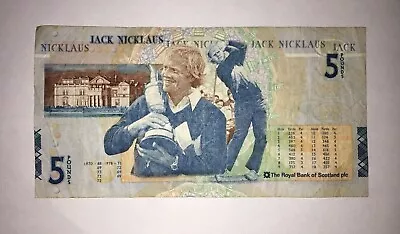 Rare Jack Nicklaus Royal Bank Of Scotland £5 Note No Longer Circulating  • £14.99