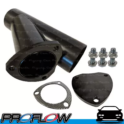 PROFLOW Mild Steel Exhaust Y Pipe Cut Out 3  With 3 Bolt Flange • $72.83