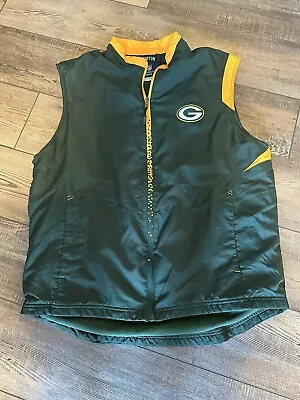 Green Bay Packers Mens Vest Size Large NFL Onfield Reebok Lined Green & Gold • $40