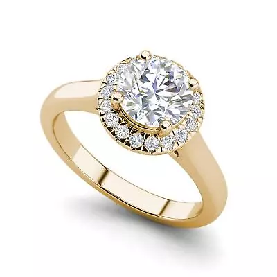 Halo Solitaire 1.15 Carat VS2/H Round Cut Diamond Engagement Ring Treated • $894.20