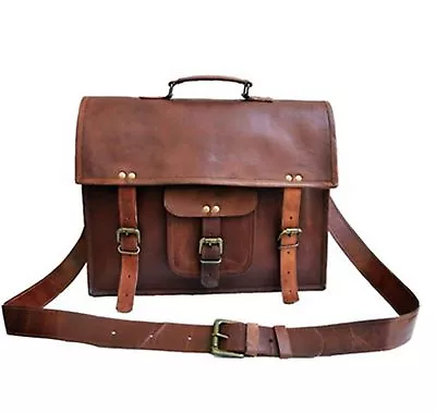 Dakota Men's Crazy Goat Leather Briefcase Messenger Laptop Handbag  • $44.71