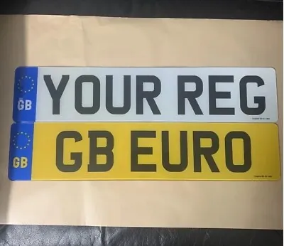 Set Of Gb With Euro Flag Brexit Car Van Truck Number Plate High Quality • £12.95