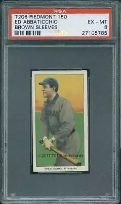 1909-11 T206 #2 Ed Abbaticchio PSA 6 Brown Sleeves Piedmont 150  (5785) • $2015