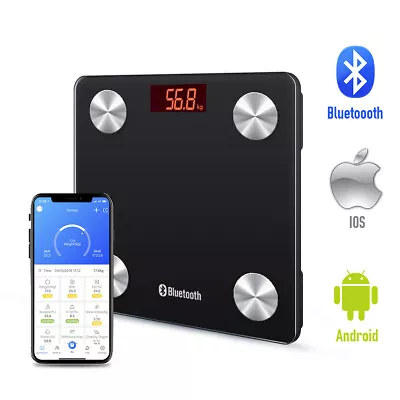 Wireless Digital Bathroom Body Fat Scale 180KG Bluetooth Scales Weight BMI Water • $29.99