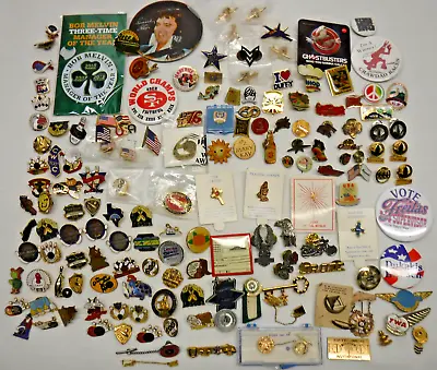 157 Pc Vintage LAPEL HAT PIN PINBACK BADGE Lot Sports Military Advertising Clubs • $79.99