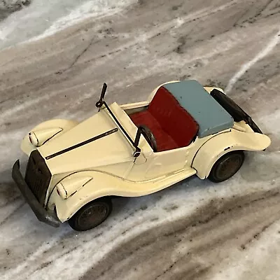 Vintage SSS Tin Litho Friction 1955 Era MG Midget Roadster Toy Car Japan • $99