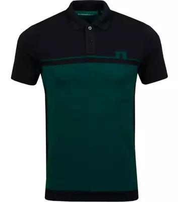 J.Lindeberg Mens Alfred Two-Tone Seamless Slim Fit Golf Polo - Black - GMJT01610 • $160.23