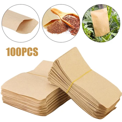 100x BROWN ENVELOPES 100mmx60mm DINNER MONEY WAGES COIN TUCK POCKET SEEDS BEADS • £5.44