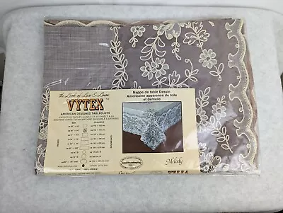 £19.85 • Buy Vintage Vytex Brown Lace Square Tablecloth 54  X 54  New 100% Vinyl