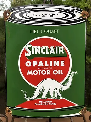 Vintage Sinclair Opaline Motor Oil Can Porcelain Sign Service Station Pump • $29.99