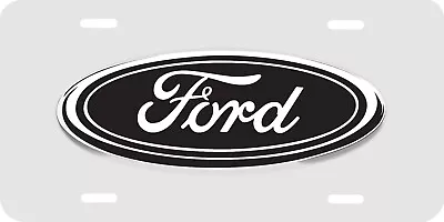 Ford Black Logo White Background Vehicle License Plate Car Truck Auto Tag • $19.95