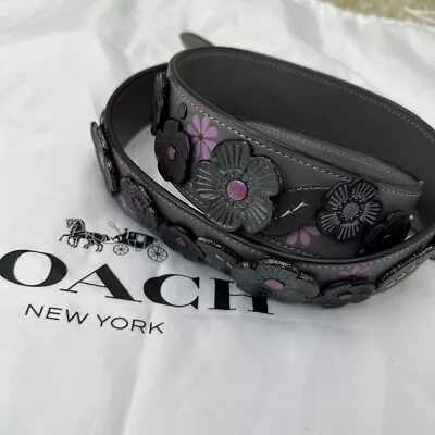 Coach Rogue Tea Rose Shoulder Strap Only Leather Applique Gray Mint • $349.99