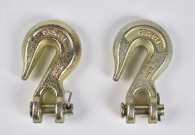 2x G70 5/16  Clevis Grab Hooks Tow Chain F Flatbed Trailer Tie Down Hauling Rig • $17.50