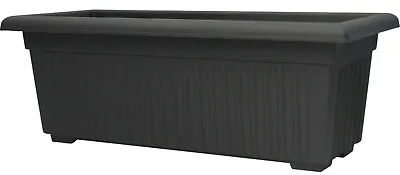 XL 70cm Planter Long Garden Trough Planter Plastic Black Raised Plant Flower Pot • £13.99