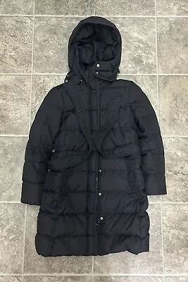 J Crew-Womens Down-Filled Winter Puffer Jacket Button Coat-Extra Small XS Black • $35