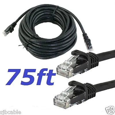 $7.49 • Buy 75 FT RJ45 Cat5 Ethernet LAN Network Cable For PC PS Xbox Internet Router Black