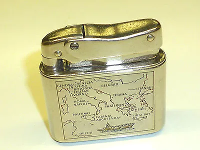 Mylflam   Bob Pocket Lighter W. Map Zone Motifs - 1953 - Made IN Germany - Rare • $214.36