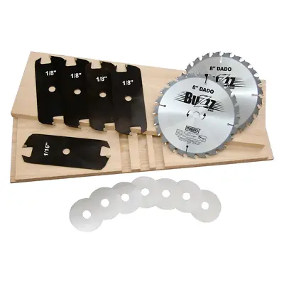 MIBRO 416381 8  Carbide Stacking Dado Blade Set 14 Pieces 1 Pack Groove Saw New • $67.59