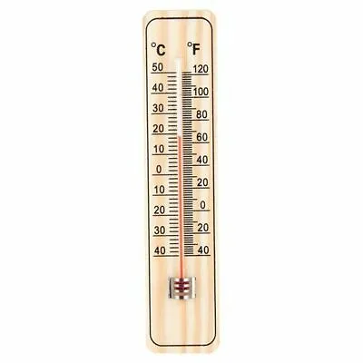 🔥WALL WOODEN THERMOMETER Indoor Outdoor Garden Greenhouse Home Room Office • £2.95