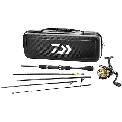 Daiwa Carbon Case Travel Spinning Rod And Reel Combo Kit • $71.75