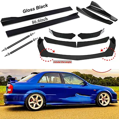 Front Bumper Lip Spoiler Splitter 86.6  Side Skirt Rear For Mazda 2 3 6 F+ • $129.99