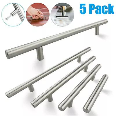 5 Pack 2 -16 Inch Stainless Steel Euro T Bar Modern Kitchen Cabinet Pull Handles • $7.73