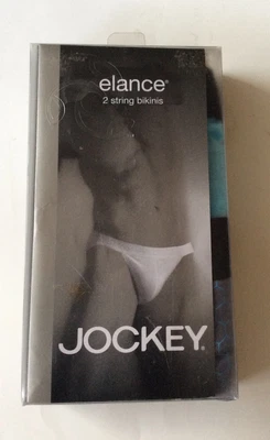 $29.50 • Buy Mens Vintage 2 Pack Jockey Elance String Bikini Brief Large  2006 Tanga NEW