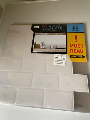 Wall Tile Peel And Stick 10 Sheets New Unopened • £9.95