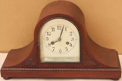 Good Large Old Wooden Cased Napoleon Hat Type Striking Mantel Clock • £6