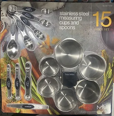 MIU Stainless Steel Measuring Cups And Spoons Set Of 15 • $26.99