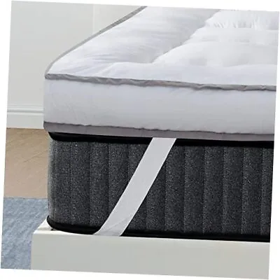  Mattress Topper Extra Thick Mattress Pad Cover For Back King Polygon White • £95.12