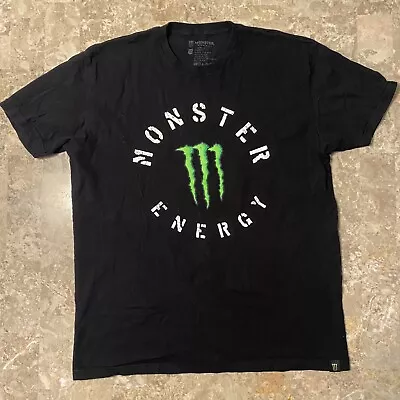 Monster Energy T Shirt Mens Size XL Black Green Logo Spellout USA Made Y2K • $19.88