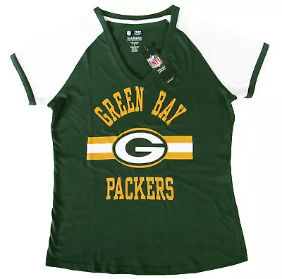 Green Bay Packers NFL V-Neck Short Sleeve Shirt - Women's Plus Size Medium • $22.99