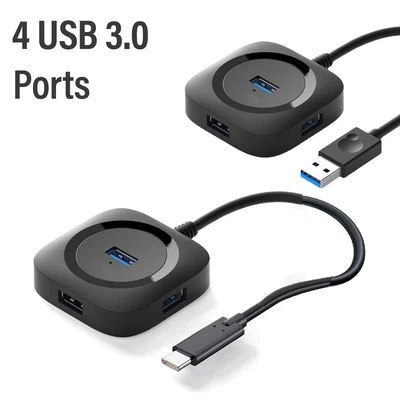 $17.95 • Buy USB 3.0 Hub 4 Port Splitter Expansion Adapter High Speed USB A/USB C Slim Multi