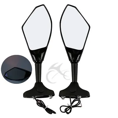 $25.80 • Buy Rearview Side Mirrors LED Turn Signal For Kawasaki ZX6R ZX636 98-06 ZX10R 04-07 