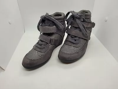 Madden Girl Women's Size 7 Hook & Loop Hickorry Gray Ankle Wedge Sneakers • $29.99