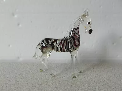 Gorgeous Murano Glass Zebra Figure Ornament - Stands 90mm Tall • £13.99