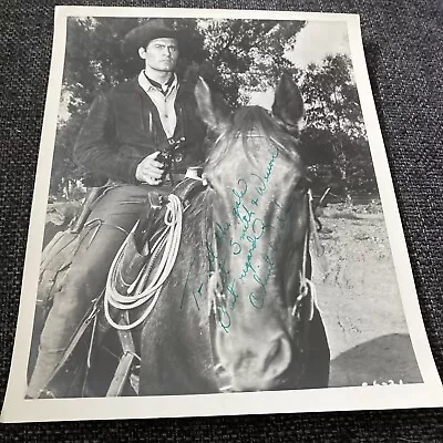 Clint Walker Signed 8x10 B&W Photo Cheyenne SIGNED TO  Smith & WESSON GUN CO. • $46