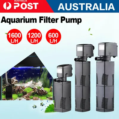 $5.59 • Buy ECO 3 In 1 Fish Tank Aquarium Submersible Water Power Filter Pump 600-1600L/H