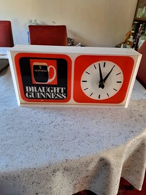 Rare And Genuine 60's 70's Retro Draught Guinness Wall Clock • £200