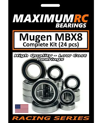 MUGEN SEIKI MBX8 MBXT ECO Rubber Sealed Bearings Kit Upgrade Parts (24 Pcs) • $18.95